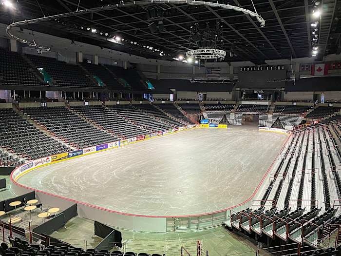 Spokane Arena, which was set to be a 2020 NCAA tournament site, instead sits empty.